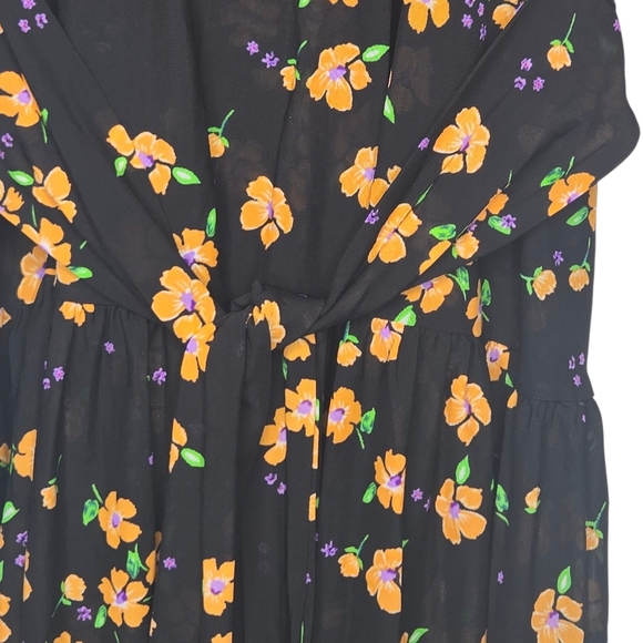 Cabi Womens Fiesta Floral Semi Sheer The Debut Wrap Dress Size Small - Picture 4 of 9